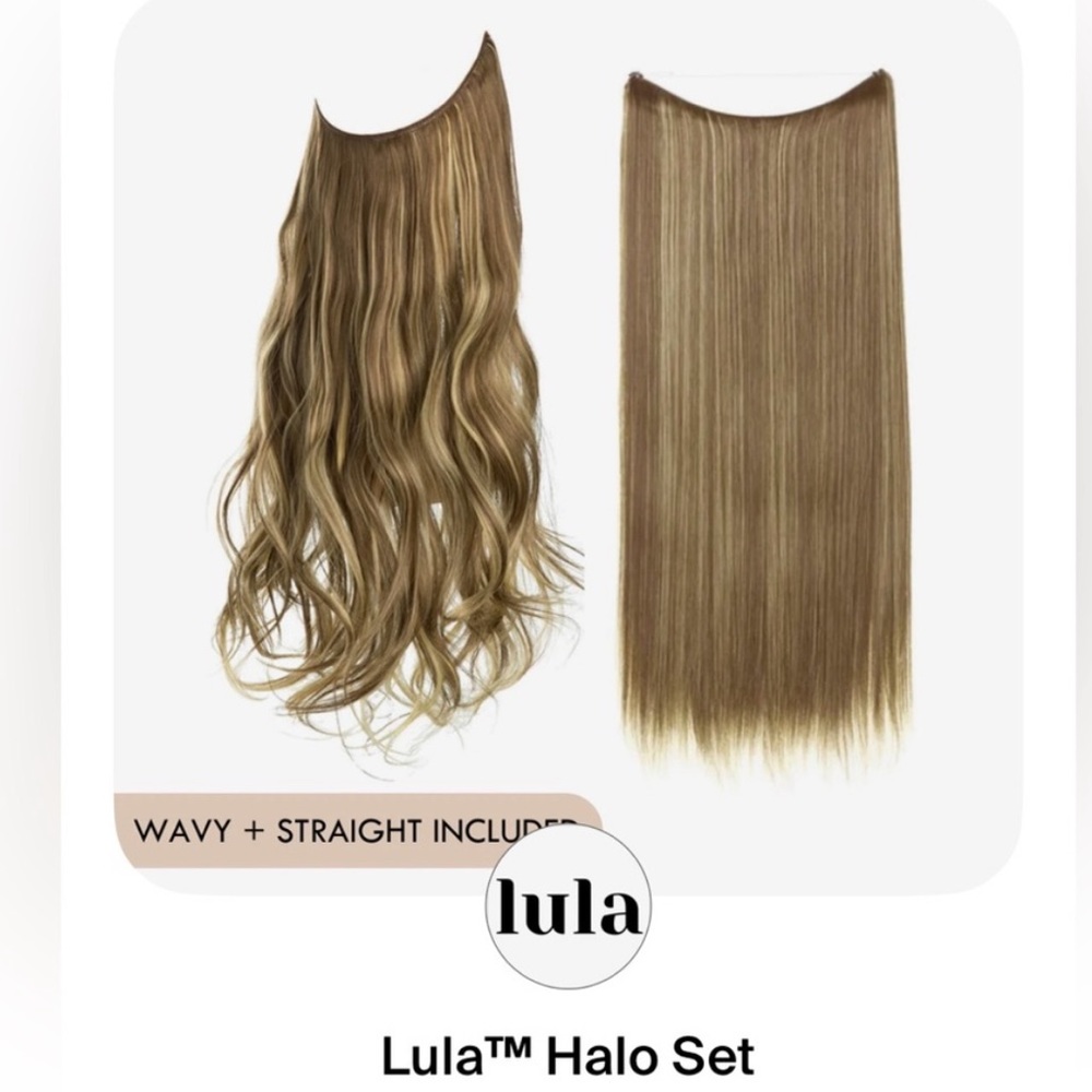 Lula Halo Golden Blonde Extension set Wavy & Straight 16”
